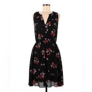 Rebecca Taylor Marguerite Moody Black Floral Silk Dress
